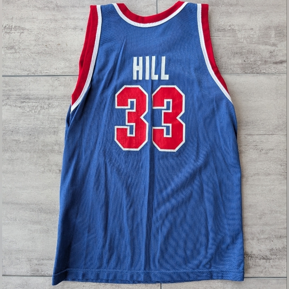 Vintage Champion NBA Pistons 33 Grant Hill Jersey Youth Large 14/16